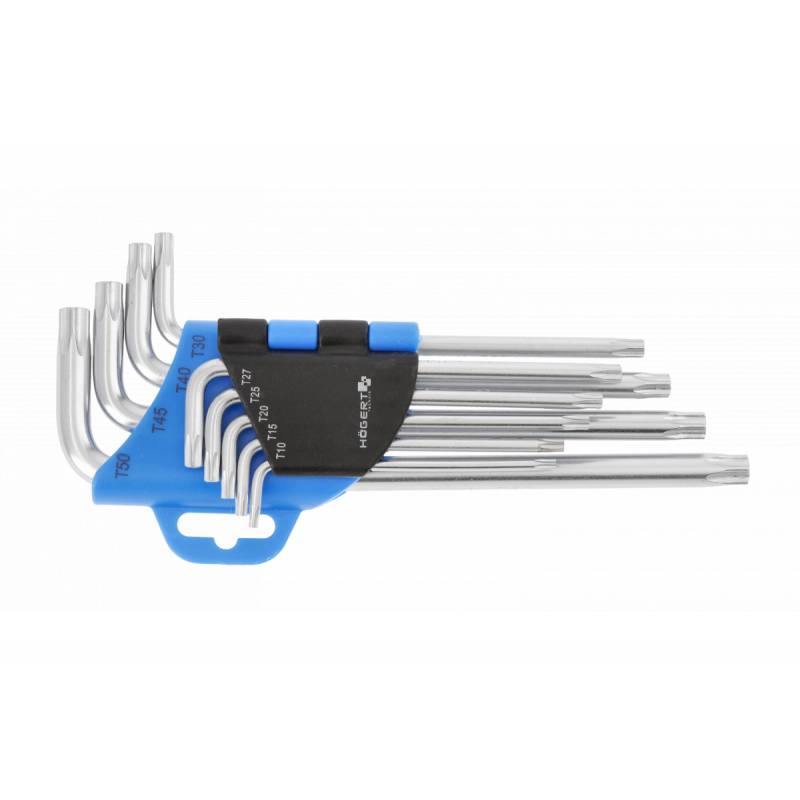 Набір Д-подібних довгих ключів Torx Hogert 9 шт (HT1W809)