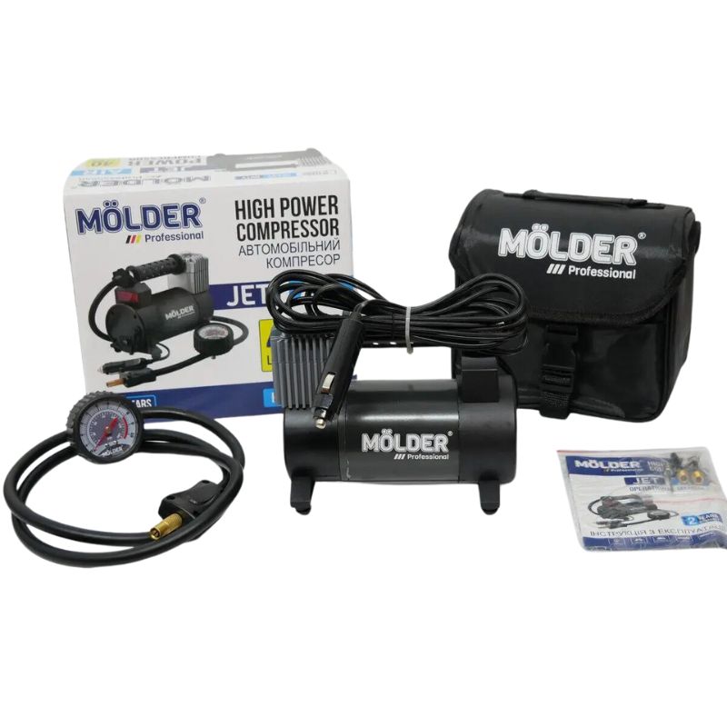 Автомобільний компресор однопоршневий MOLDER для накачування шин R13-R19 10 Атм 40 л/хв 170 Вт (MA25110)