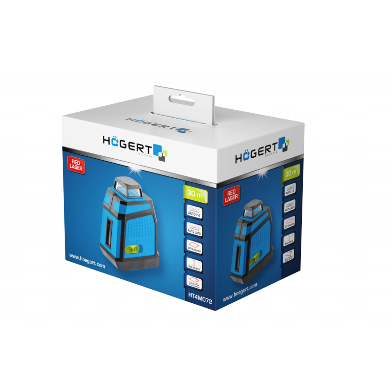 Нівелір лазерний червоний 30 м 3D Hogert (HT4M072)