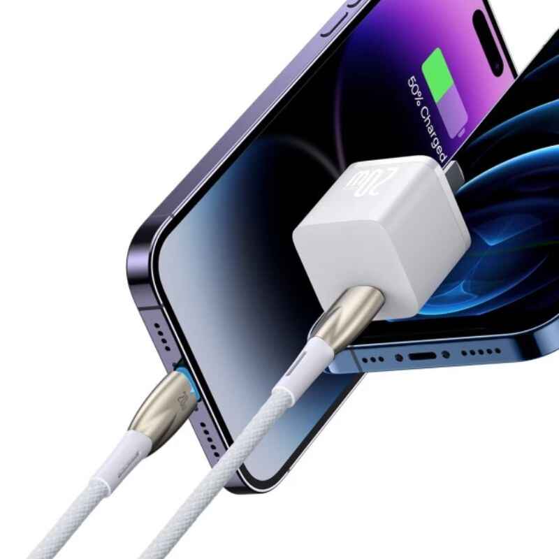 Кабель синхронізації Baseus Glimmer Series Fast Charging Type-C to Lightning 20W (1m) (CADH000002)