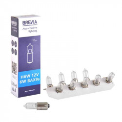 Лампи галогенні H6W 12V CP BA9s Brevia білі 10 штук (одна упаковка) (12332C)