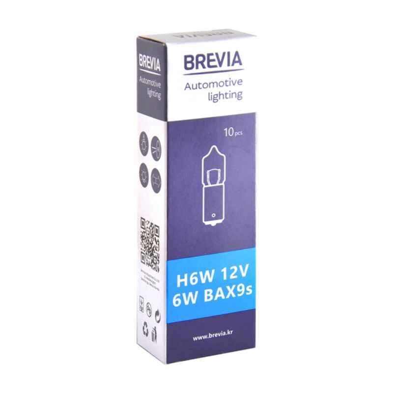 Лампи галогенні H6W 12V CP BA9s Brevia білі 10 штук (одна упаковка) (12332C)