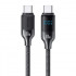 Кабель Usams Type-C To Type-C 1.2M 100W з дисплеєм для швидкої зарядки (SJ742USB02)
