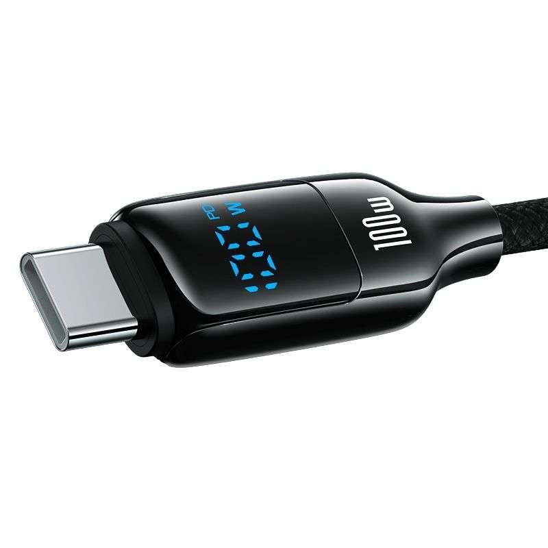 Кабель Usams Type-C To Type-C 1.2M 100W з дисплеєм для швидкої зарядки (SJ742USB02)