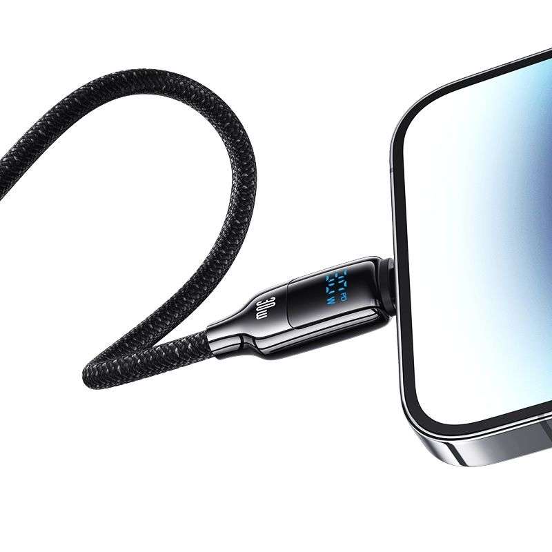 Кабель Usams Type-C To Type-C 1.2M 100W з дисплеєм для швидкої зарядки (SJ742USB02)