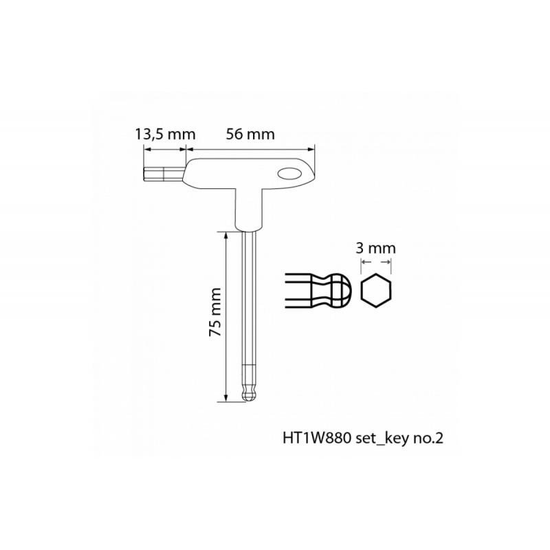 Набір ключів тип Т із кульовим наконечником 8 шт Hogert (HT1W880)