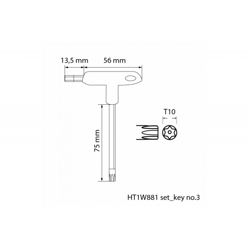 Набір ключів torx security тип t 10 шт Hogert (HT1W881)