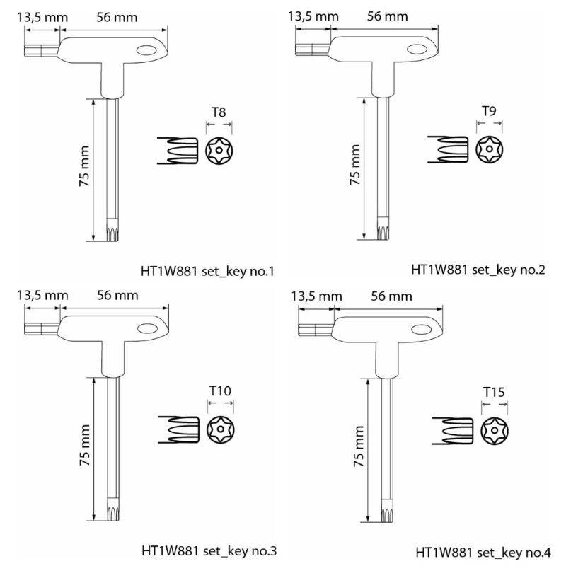 Набор ключей torx security тип t 10 шт Hogert (HT1W881)