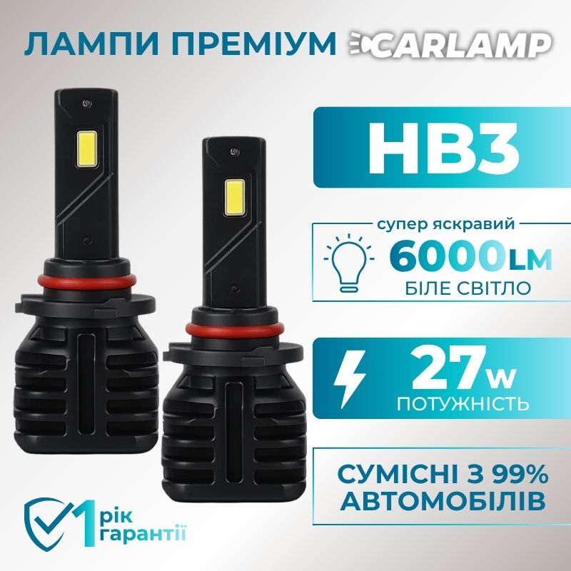 Светодиодные лампы НВ3-9005 для авто Carlamp Night Vision Gen 3 Led автолампы 5500K 6000 Lm (NVG3HB3)