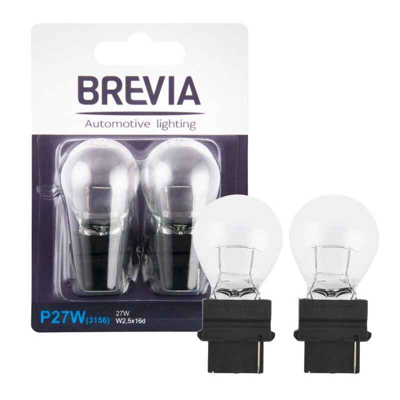 Лампи галогенні P27W Brevia 27W W2.5x16d blister 2шт (12338B2)