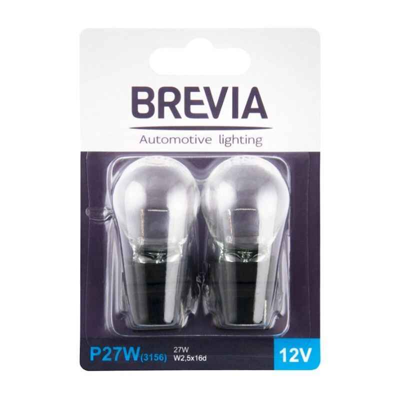 Лампи галогенні P27W Brevia 27W W2.5x16d blister 2шт (12338B2)