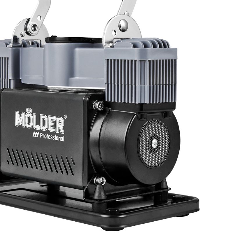 Автомобільний компресор двопоршневий MOLDER з крученим шлангом 10Атм 90 л/хв 380Вт (MA25300)