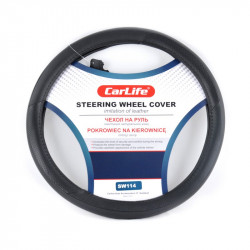 Чохол для керма XL чорний шкірозамінник CARLIFE (SW114XL)