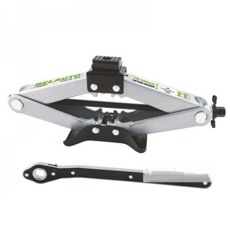 Домкрат ромбовидный BELAUTO 2т резиновая подушка трещотка 120-413мм (DM20T)