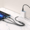 Кабель USB Hoco X76 3-in-1 IP+Type-C+Micro 2A (Черний)