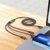 Кабель USB Hoco X76 3-in-1 IP+Type-C+Micro 2A (Черний)