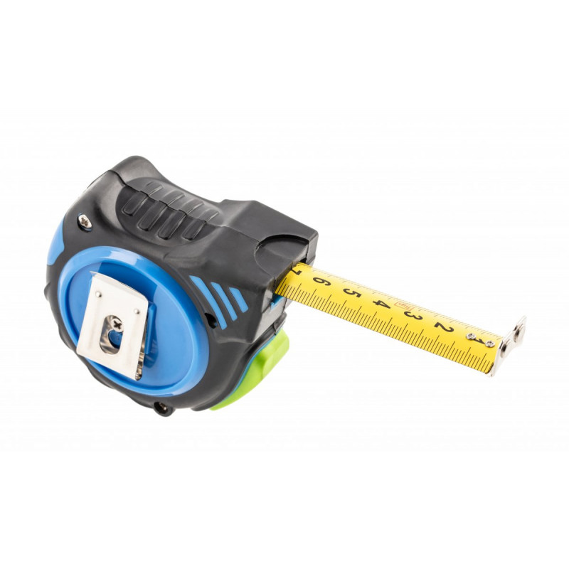 Рулетка 5 м х 19 мм покрита автостопом нейлоном з магнітом Hogert (HT4M401)