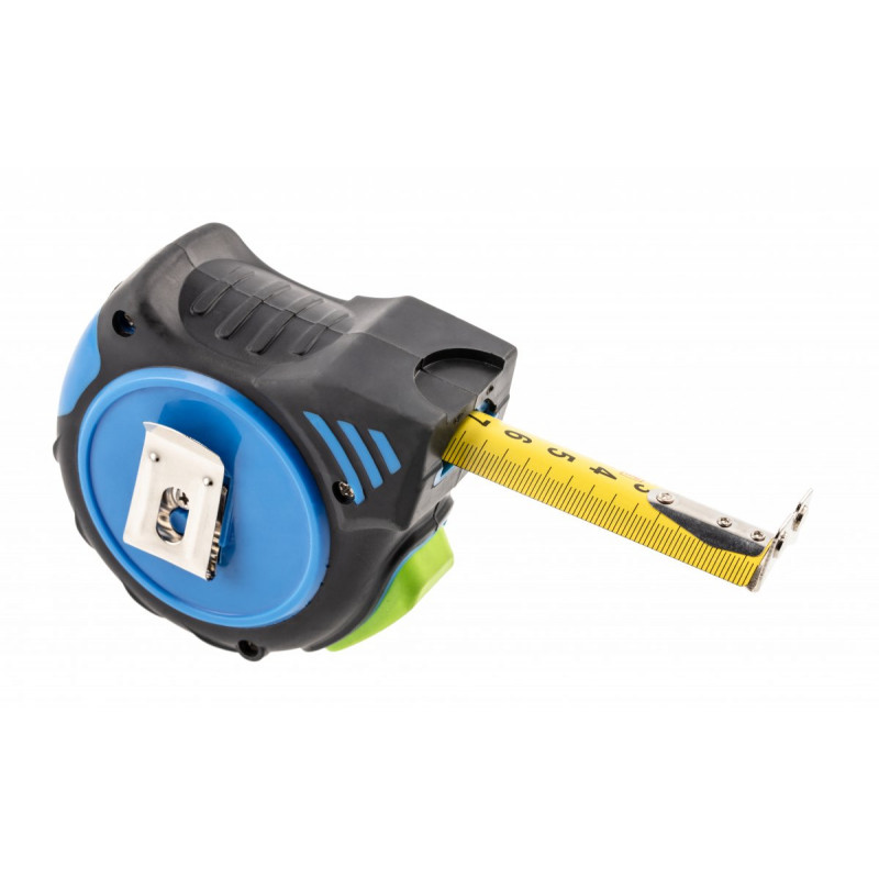 Рулетка 8 м х 25 мм покрита автостопом нейлоном з магнітом Hogert (HT4M402)