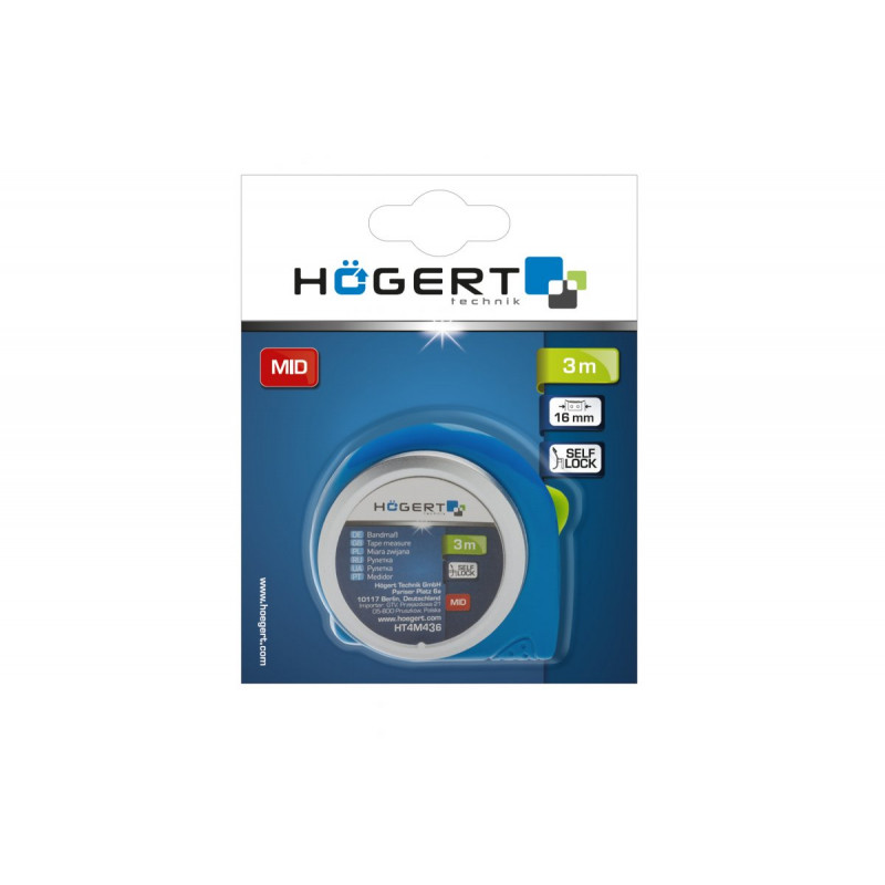 Измерительная рулетка 5м 25мм Hogert (HT4M436)