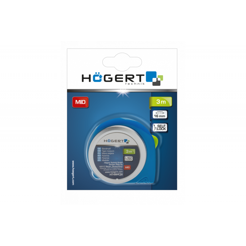 Измерительная рулетка 5м 25мм Hogert (HT4M436)
