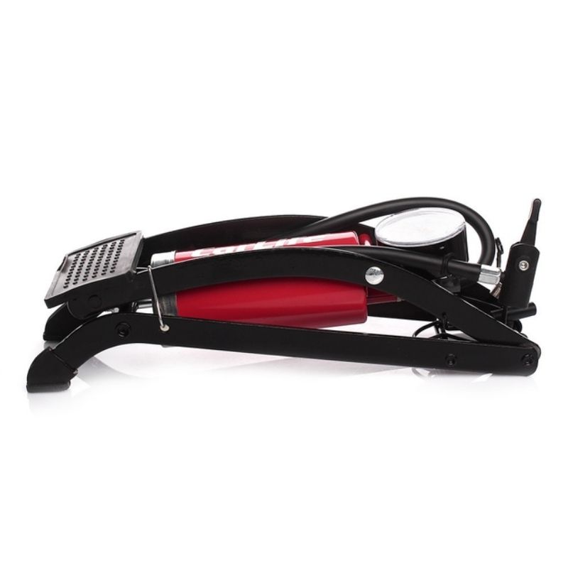 Насос ножний автомобільний 10 Атм CARLIFE однопоршневий з манометром (FP840)