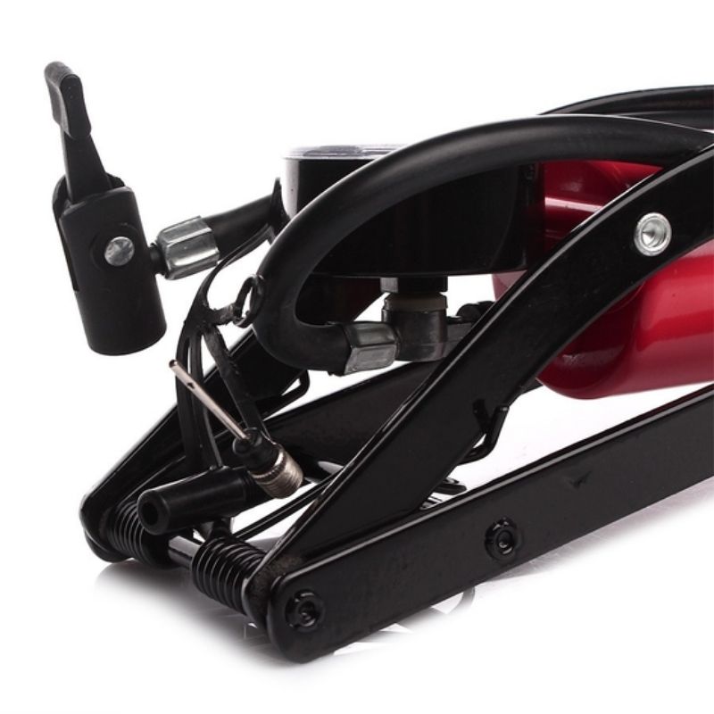 Насос ножний автомобільний 10 Атм CARLIFE однопоршневий з манометром (FP840)