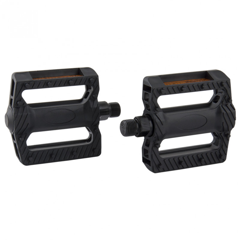 Педалі для велосипеда 95 x 80 x 23 мм GREY'S велопедалі з рефлектором з поліпропілену Чорні 2 шт (GR14130)