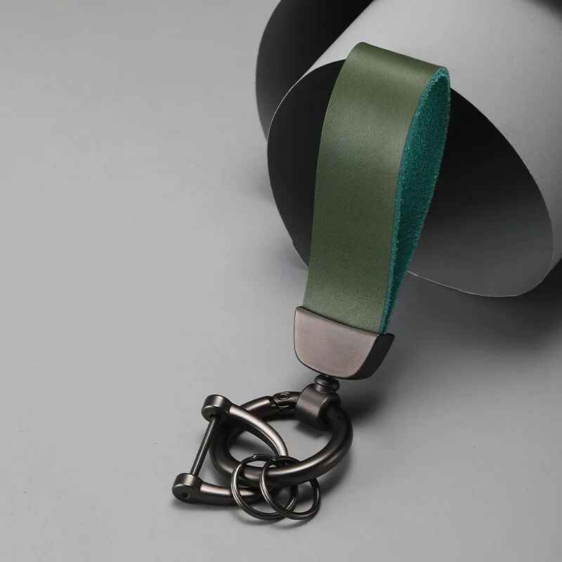 Брелок для ключів авто шкіряний RG з карабіном хакі (BR-2GR)