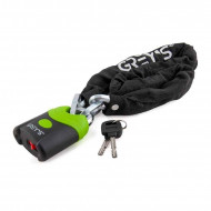 Замок на велосипед ланцюговий 1000мм Grey's з навісним замком і 2 ключами (GR40810)