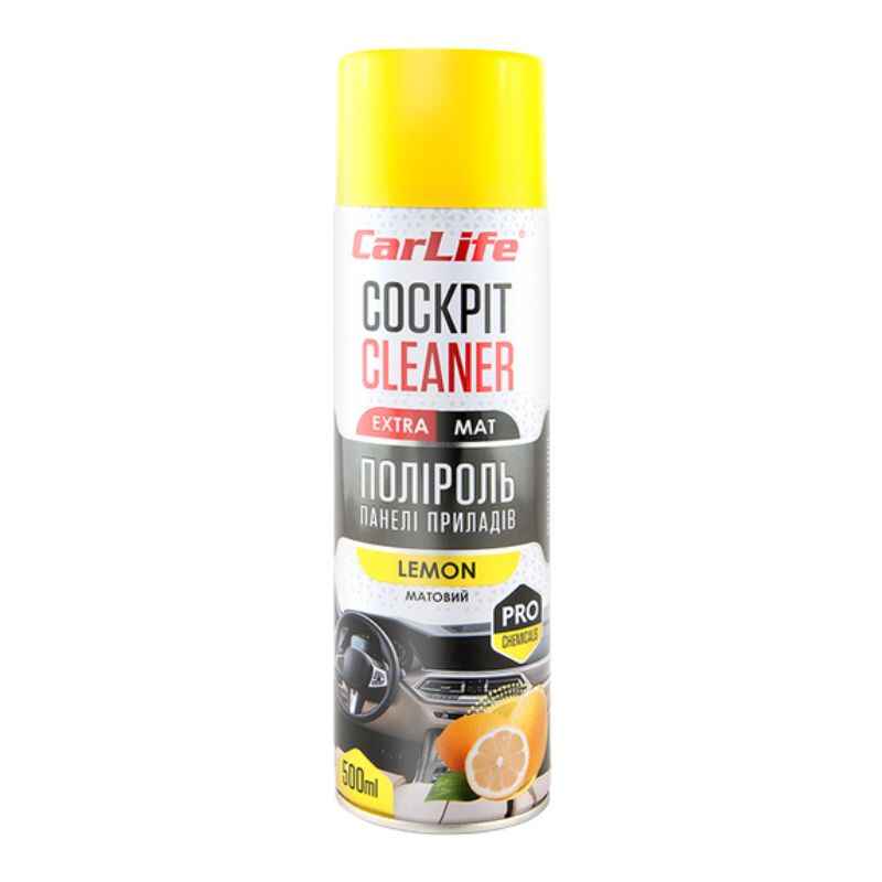 Поліроль 500 мл CarLife Cockpit Cleaner Extra Mat Лимон (CF521)