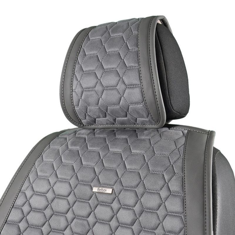 Накидки на сидіння авто передні 2+2 преміум класу Beltex Monte Carlo авточохли універсальні комплект сірий (BX81250)