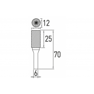 Борфреза з торцевою насічкою B 12x25 Hogert (HT6D581)