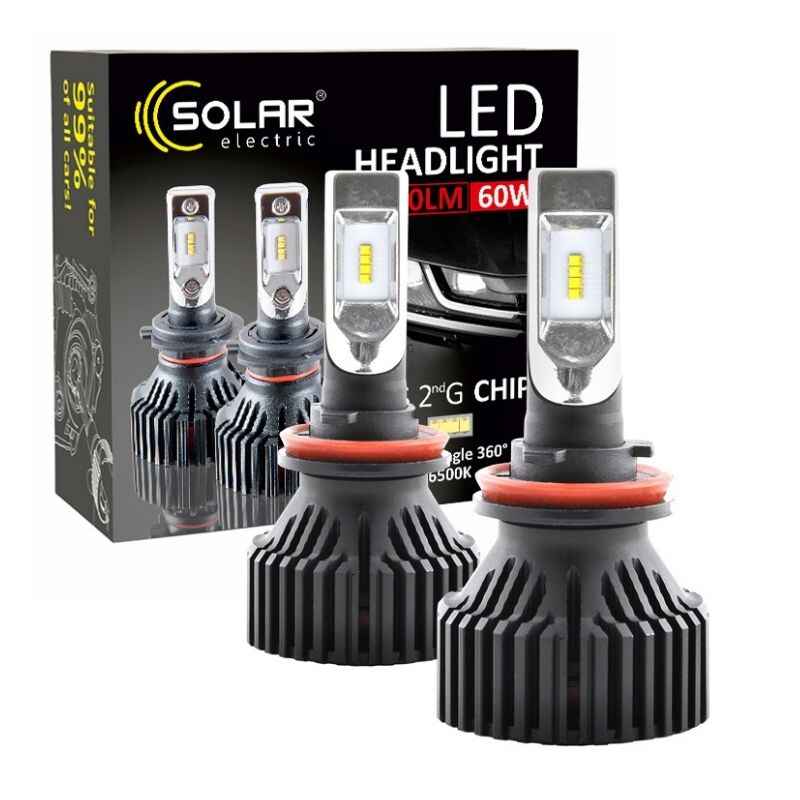 Світлодіодні автолампи H11 LED Solar супер потужна 12/24V 6500K 8000Lm 60W ZES Chip (8311)