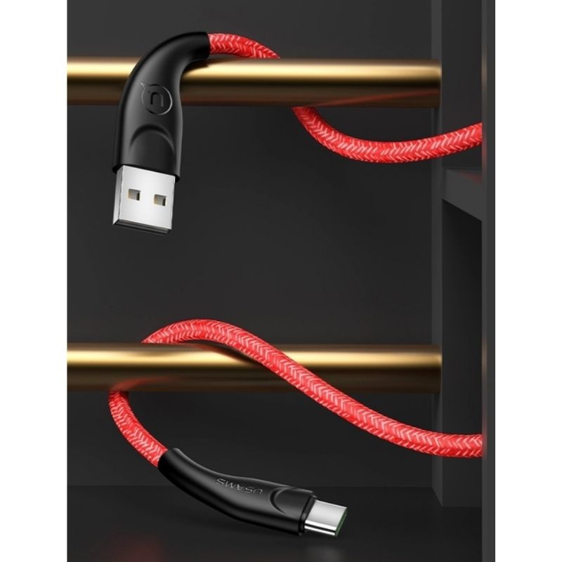 Кабель синхронізації Usams Type-C плетений 2м червоний (SJ395USB02)