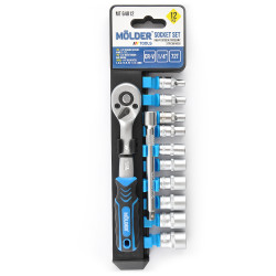 Набір торцевих головок з тріскачкою та подовжувачем 4-13 мм Molder (MT64812)