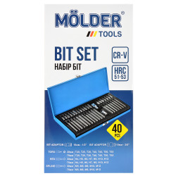 Набір біт і шестигранників з тримачем 1/2« 3/8» НЕХ Torx SPLINE Molder CrV 40шт (MT68040)
