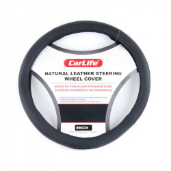 Чохол для керма L шкіра чорний Carlife (SW234L)