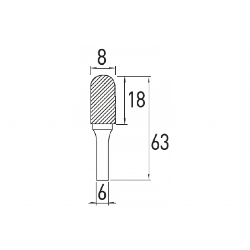 Борфреза закруглена C 10x20 Hogert (HT6D586)