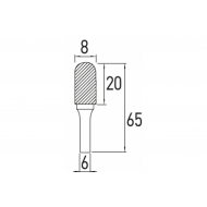 Борфреза закруглена C 12x25 Hogert (HT6D587)