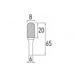 Борфреза закруглена C 12x25 Hogert (HT6D587)