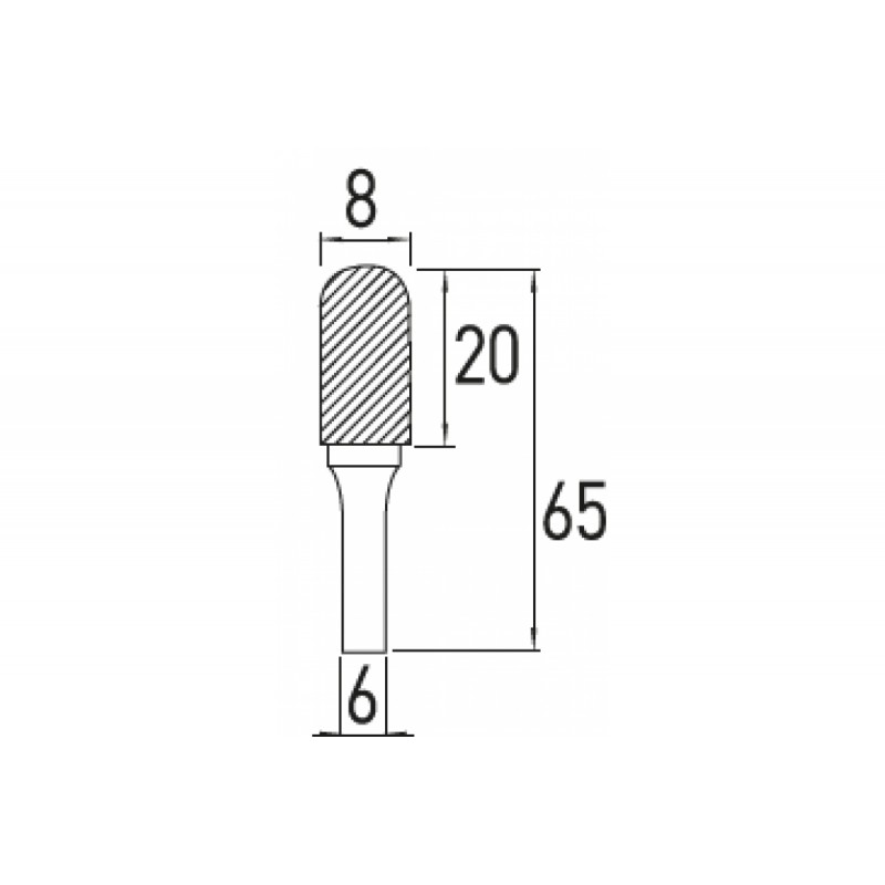Борфреза закруглена C 12x25 Hogert (HT6D587)