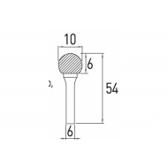 Борфреза куляста D 10x9 Hogert (HT6D589)