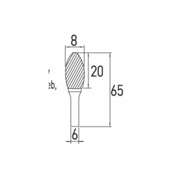 Борфреза форма полум'я H Hogert (HT6D597)