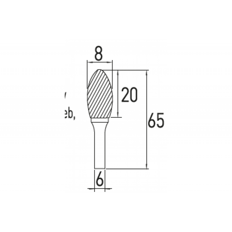 Борфреза форма полум'я H Hogert (HT6D597)