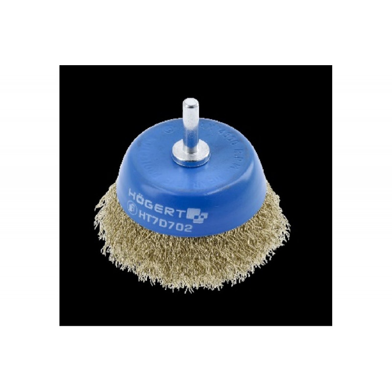Щітка чашкова 50мм 4500об/хв Hogert пряма латунна для дриля (HT7D701)