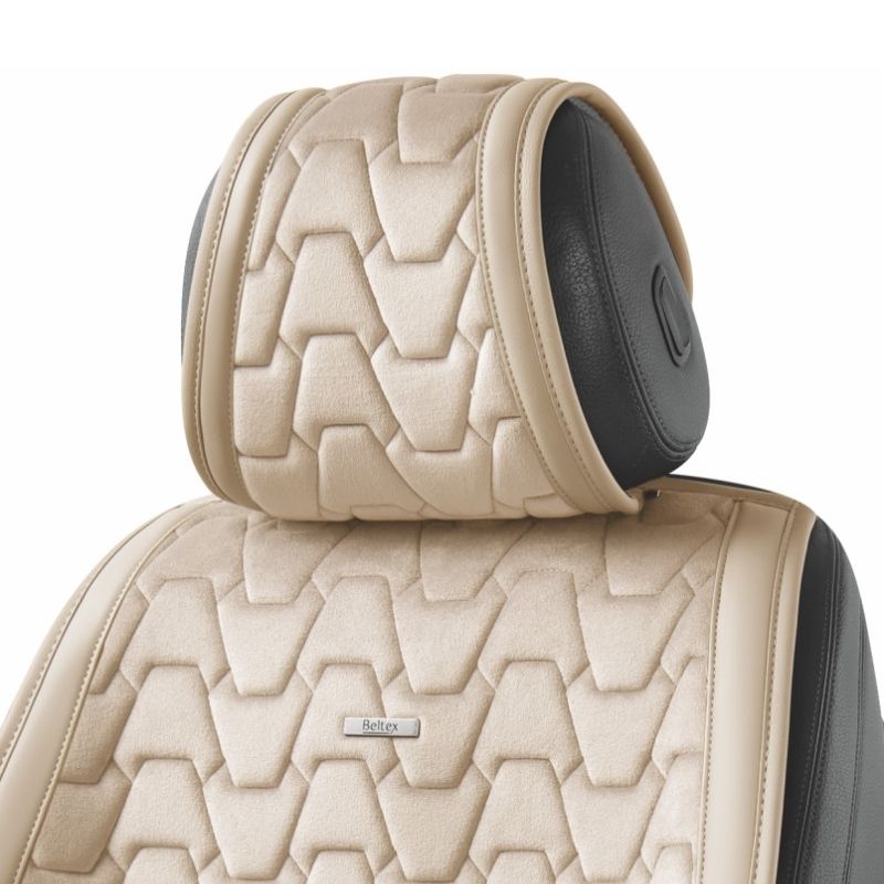 Накидки на сидіння авто передні 2+2 преміум класу Beltex Chicago чохли універсальні комплект бежевий (BX85550)