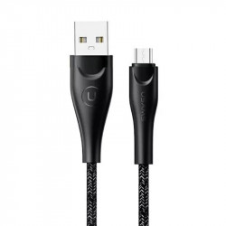 Кабель синхронізації Usams U41 Micro плетений кабель для передачі даних та зарядки 2м чорний (SJ396USB01)