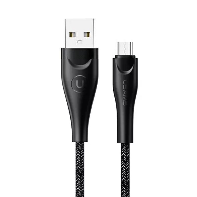 Кабель синхронізації Usams U41 Micro плетений кабель для передачі даних та зарядки 2м чорний (SJ396USB01)