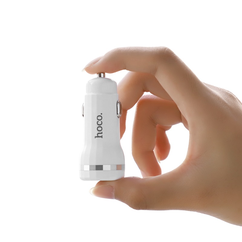 Автомобільний зарядний пристрій 2.4A Hoco 2USB Білий (Z27)