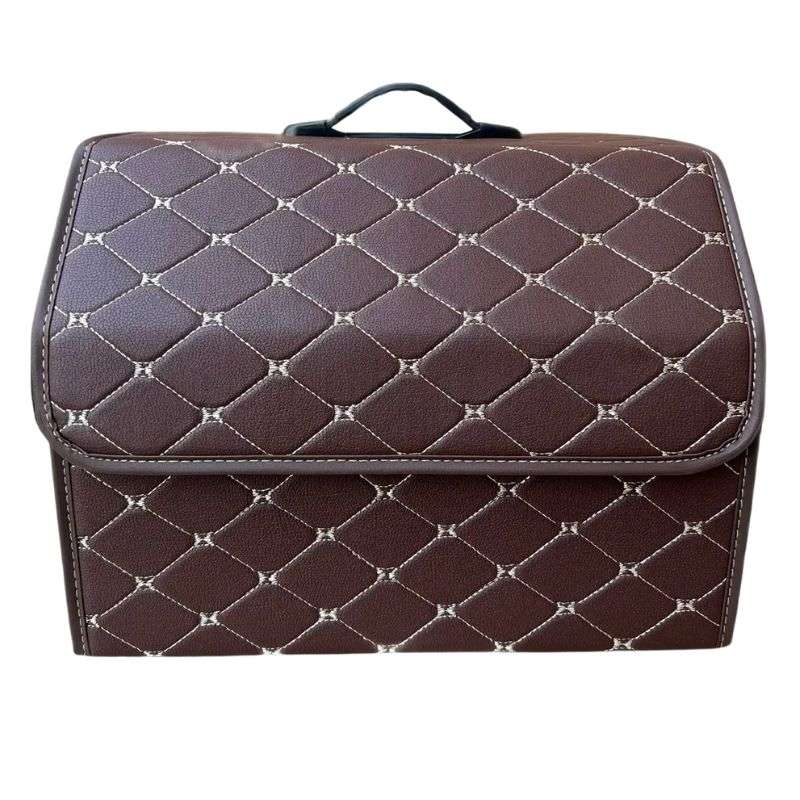 Органайзер в багажник автомобіля коричневий штучна шкіра 1 відділення на липучці 40смХ30смХ30см (44649/brown beige)